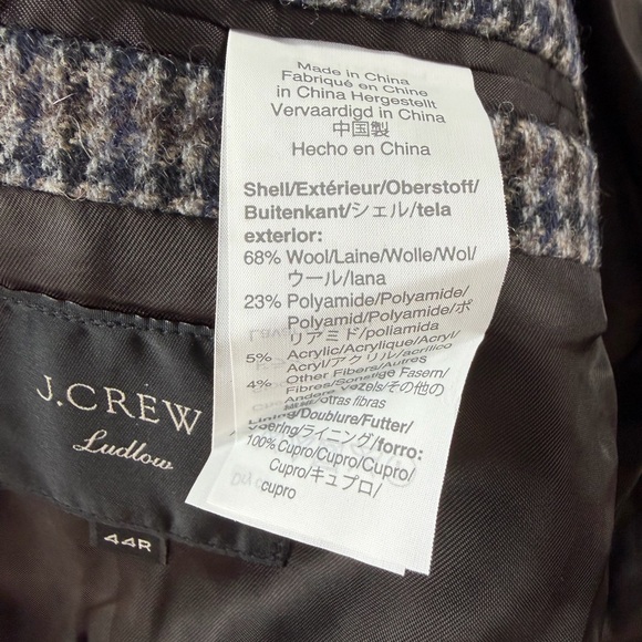 J. Crew Ludlow Coat Italian Wool Blend 44R Large $680 Retail NEW - Picture 7 of 13